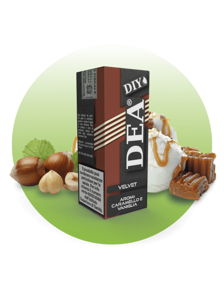10 Velvet DIY Aroma Concentrato 10ml Nocciola Caramello e Vaniglia - DEA (CON TASSELLO)