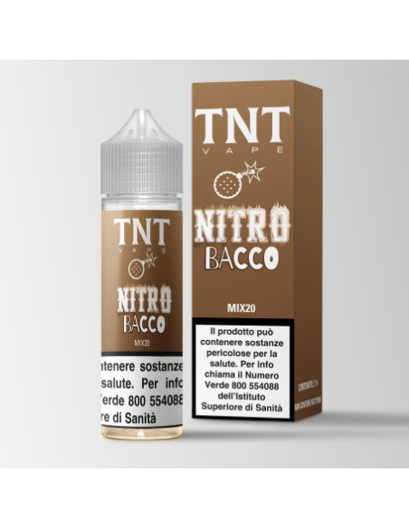 Nitro Bacco Aroma Shot 20ml 0mg  Tabacco Vaniglia Praline e Biscotto - TNT Vape (CON TASSELLO)