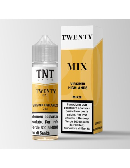 Twenty Mix Virginia Highlands Aroma Shot 20ml 0mg Tabacco Virginia BrightLeaf Oriental e Note di Izmir - TNT Vape (CON TASSELLO)